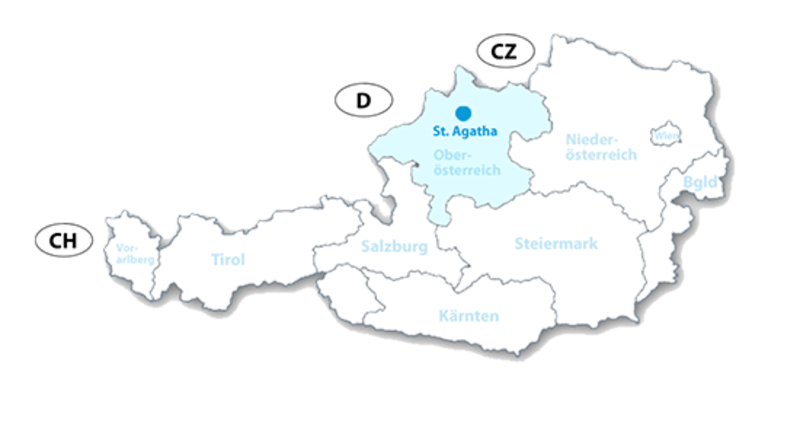 St. Agatha - Karte zur Lage in Österreich